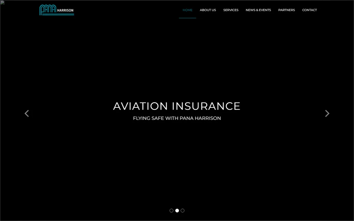 The Pana Harrison homepage before the rebuild